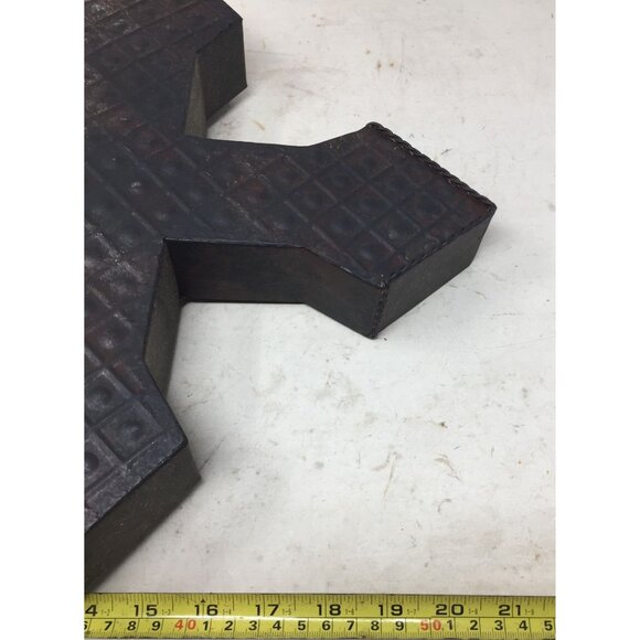 Large Old Fashioned Textured Metal Freestanding Cross - Picture 7 of 8